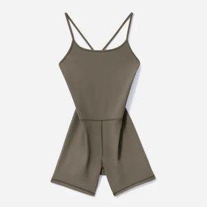 Everlane - Perform Bike Unitard Bodysuit (bike shorts) / Size M / Dark Taupe